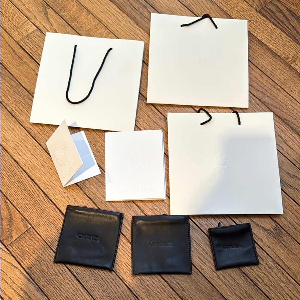 Chanel store bags for jewelry and jewelry travel pouches